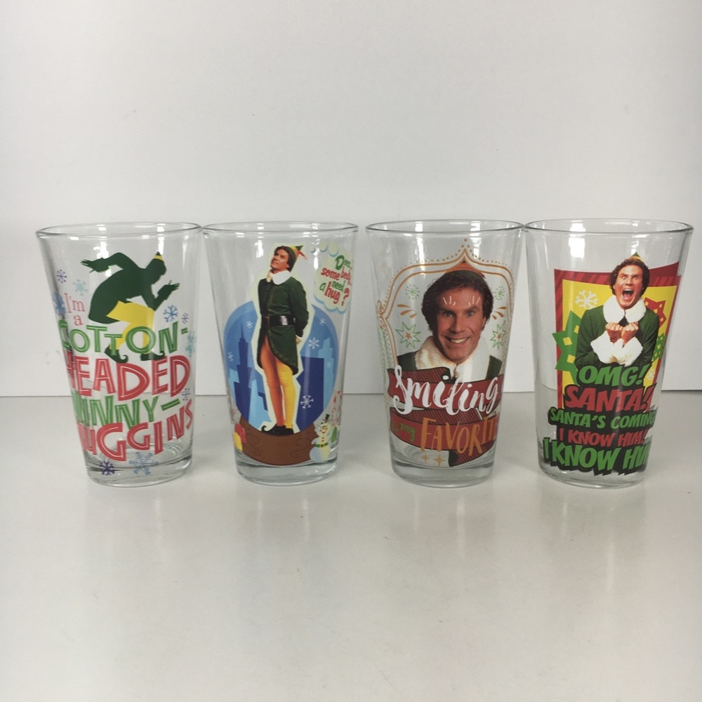 ELF Christmas Movie 16oz Glass Tumblers Collectable Series. Will Ferrel.